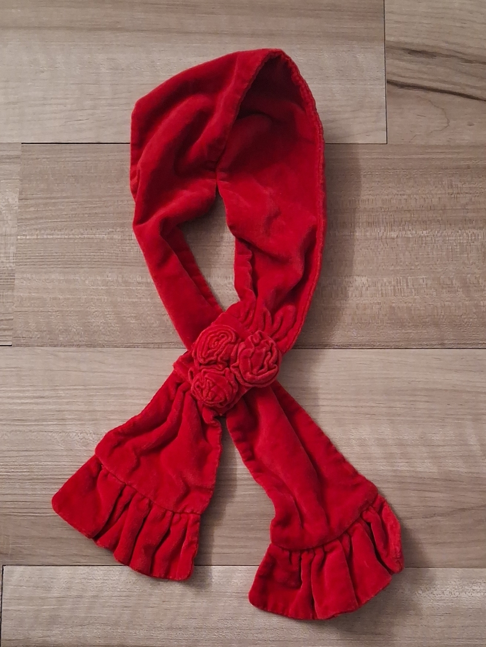 The Children's Place Red Velvet Floral Rosette Baby Scarf One Size (M)